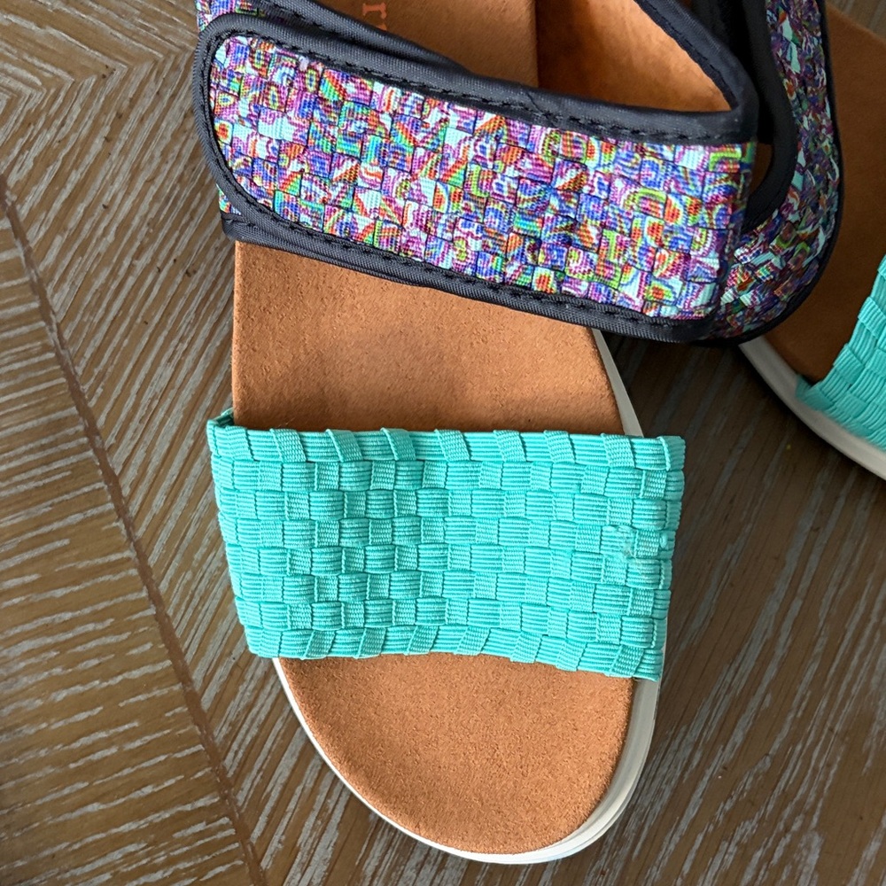 bernie mev. Multicolor and Teal Women's Sandals - Picture 2 of 6
